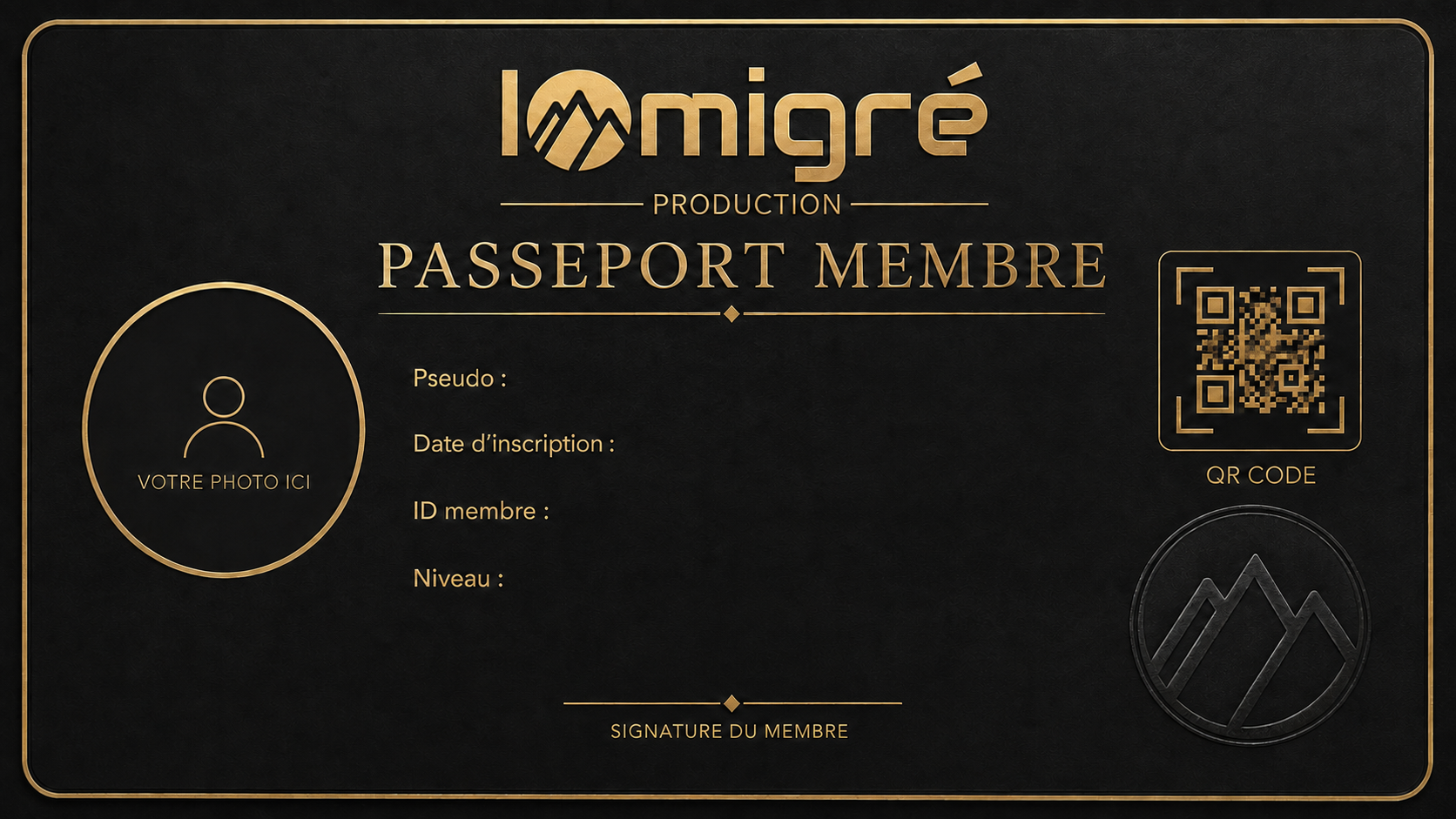 Passeport membre personnalisé